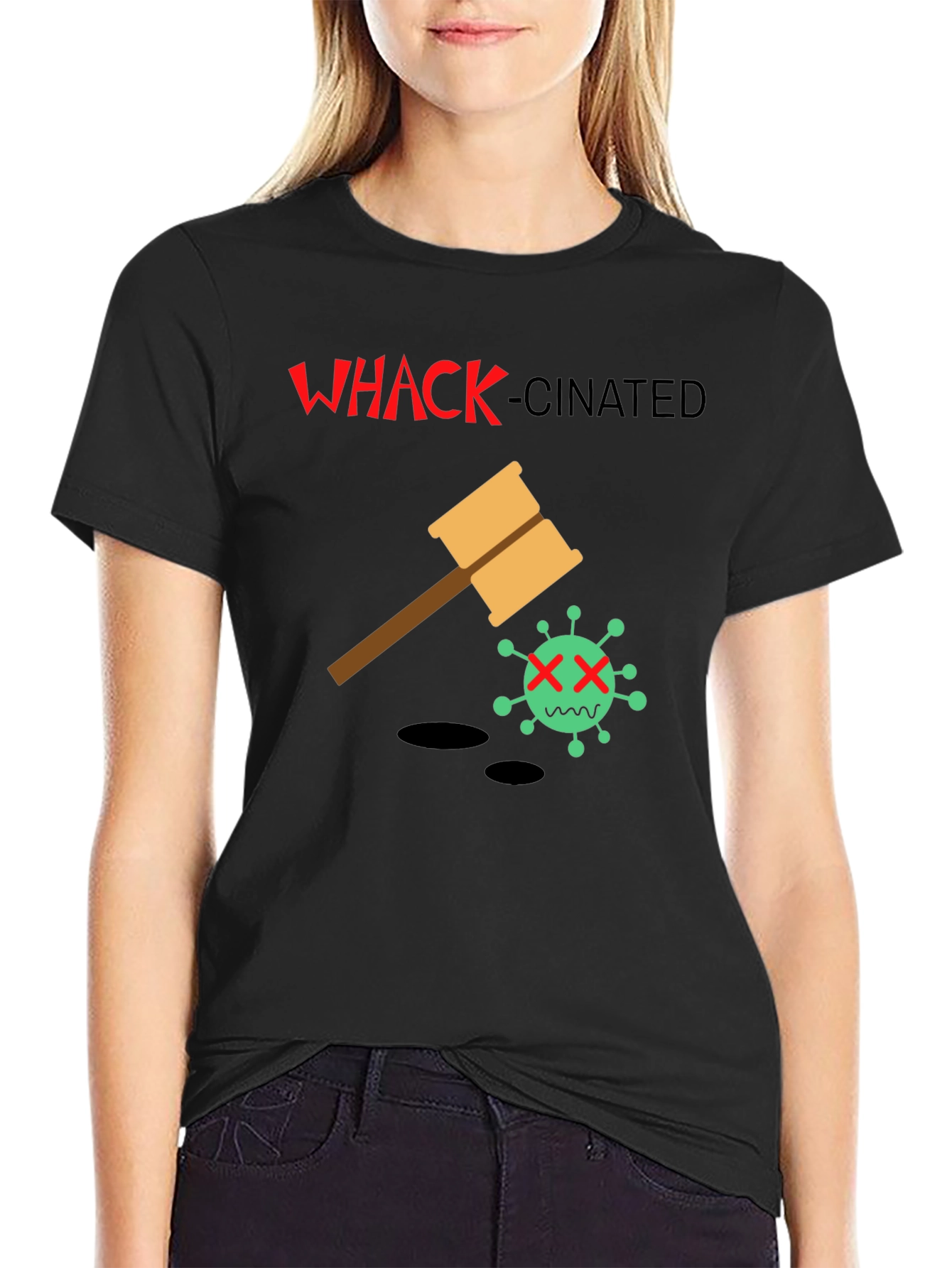Whack-Cinated T-Shirt: Anti-Virus Humor Tee
