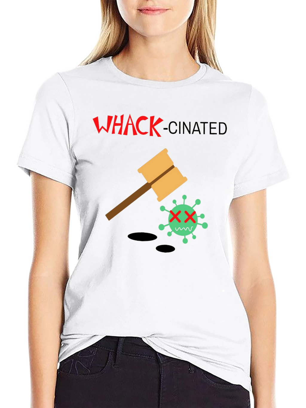 Whack-Cinated T-Shirt: Anti-Virus Humor Tee