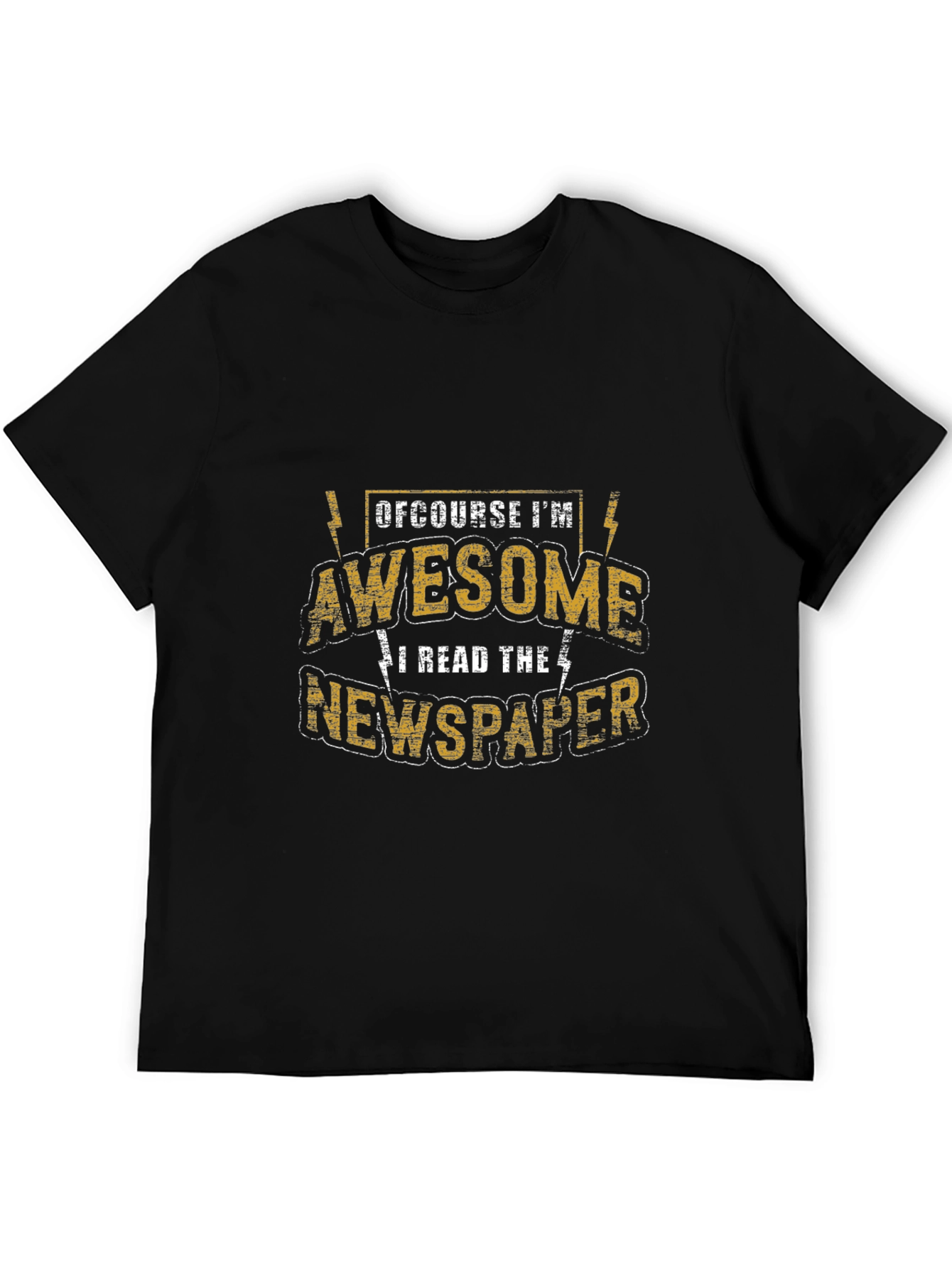 Awesome Newspaper Reader T-Shirt - Black
