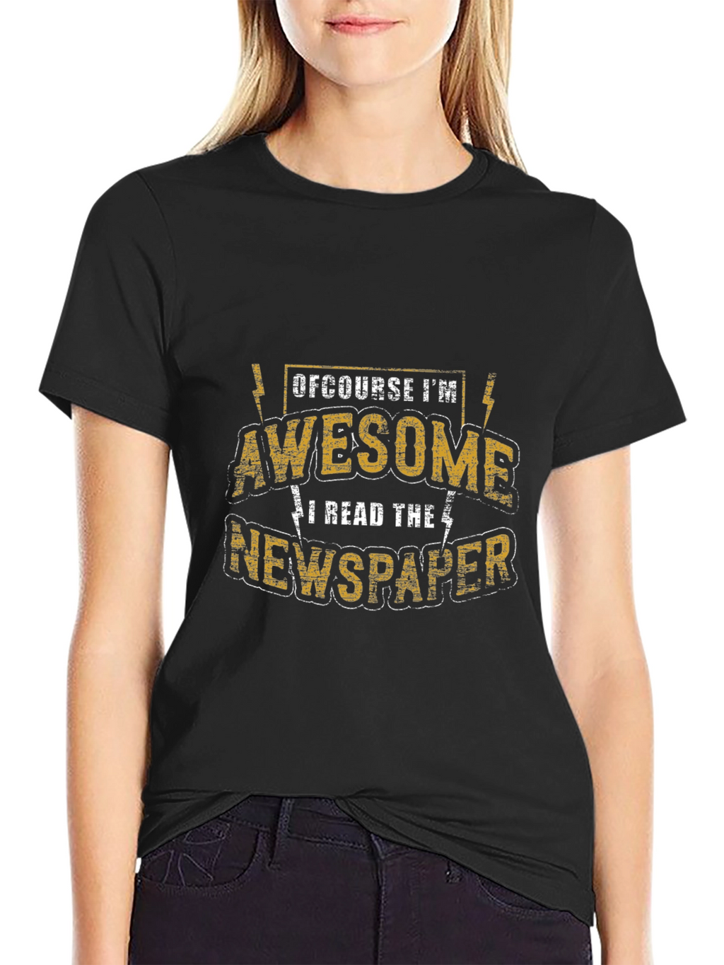 Awesome Newspaper Reader T-Shirt - Black