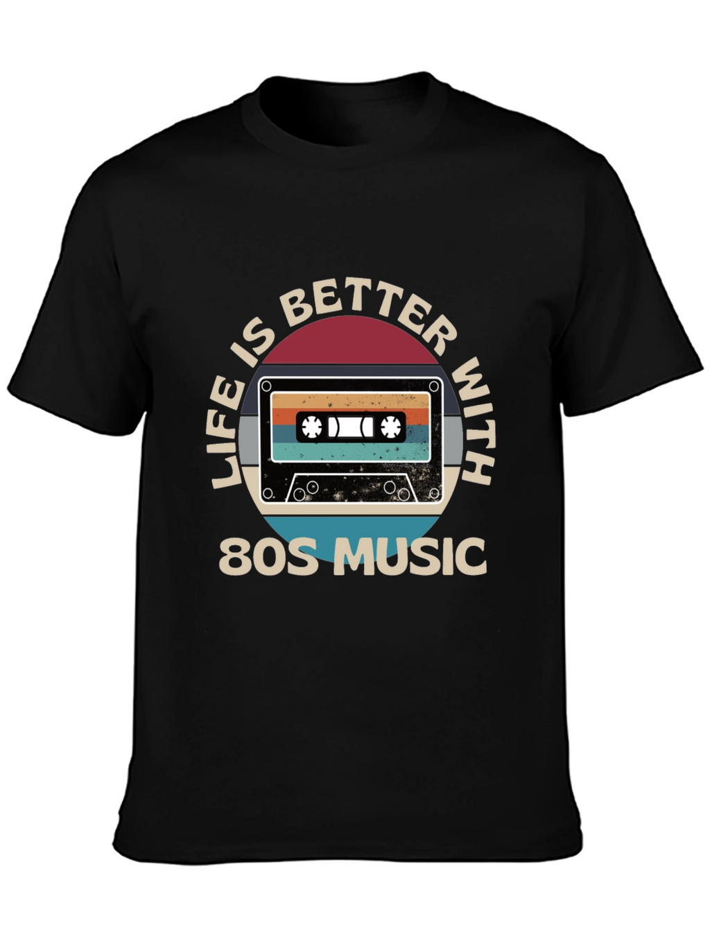 Life is Better with 80s Music Cassette Graphic Tee