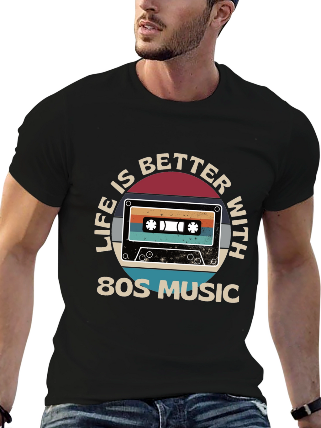 Life is Better with 80s Music Cassette Graphic Tee