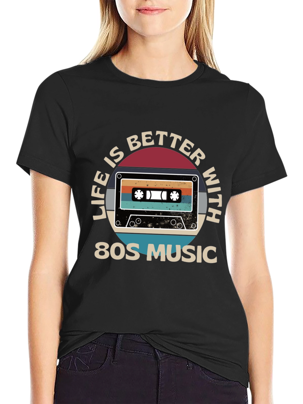Life is Better with 80s Music Cassette Graphic Tee