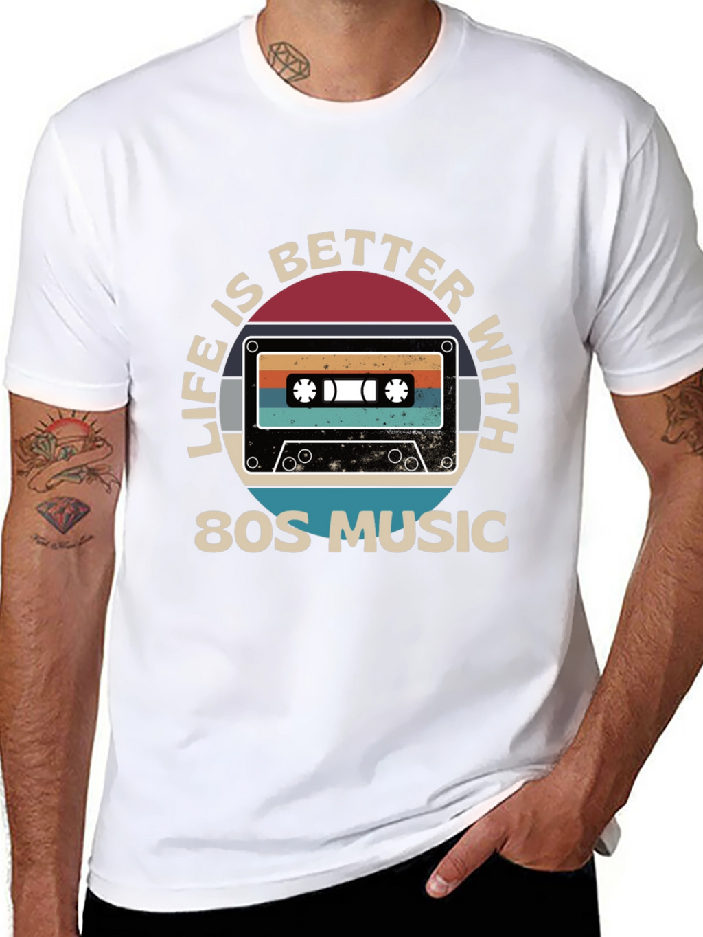 Life is Better with 80s Music Cassette Graphic Tee