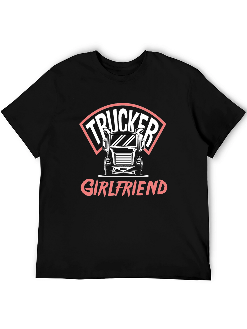 Trucker Girlfriend T-Shirt - Black Crew Neck Tee