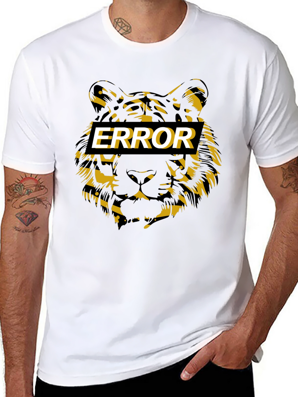 Error Tiger Graphic Black T-Shirt