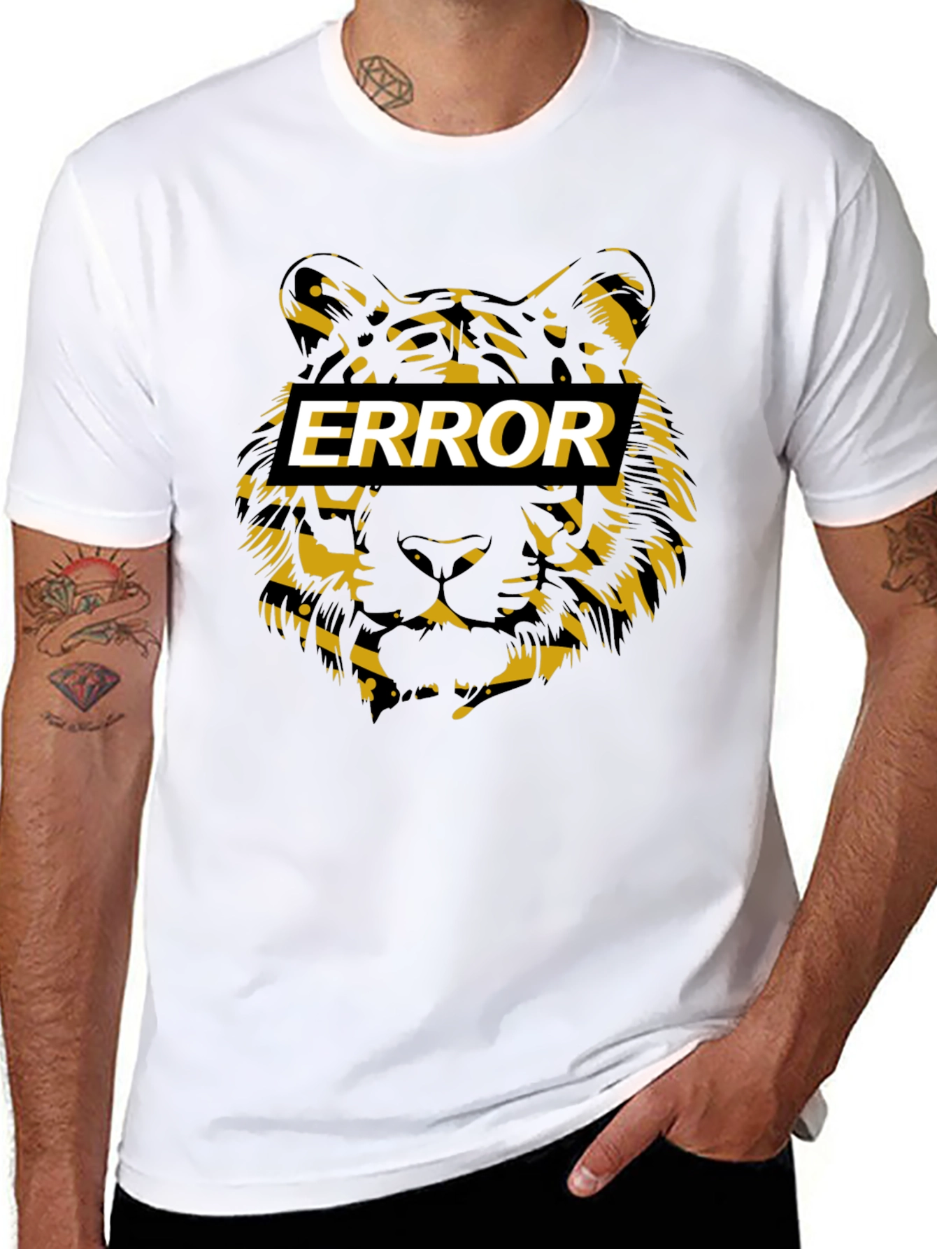Error Tiger Graphic Black T-Shirt