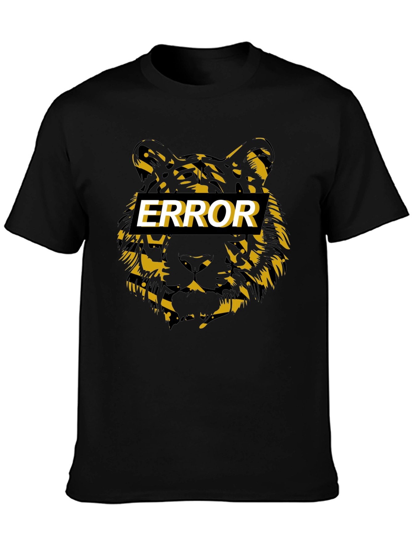 Error Tiger Graphic Black T-Shirt