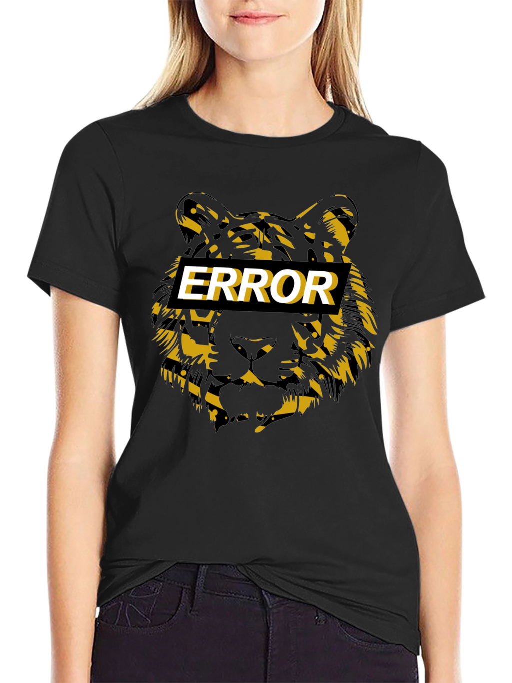 Error Tiger Graphic Black T-Shirt