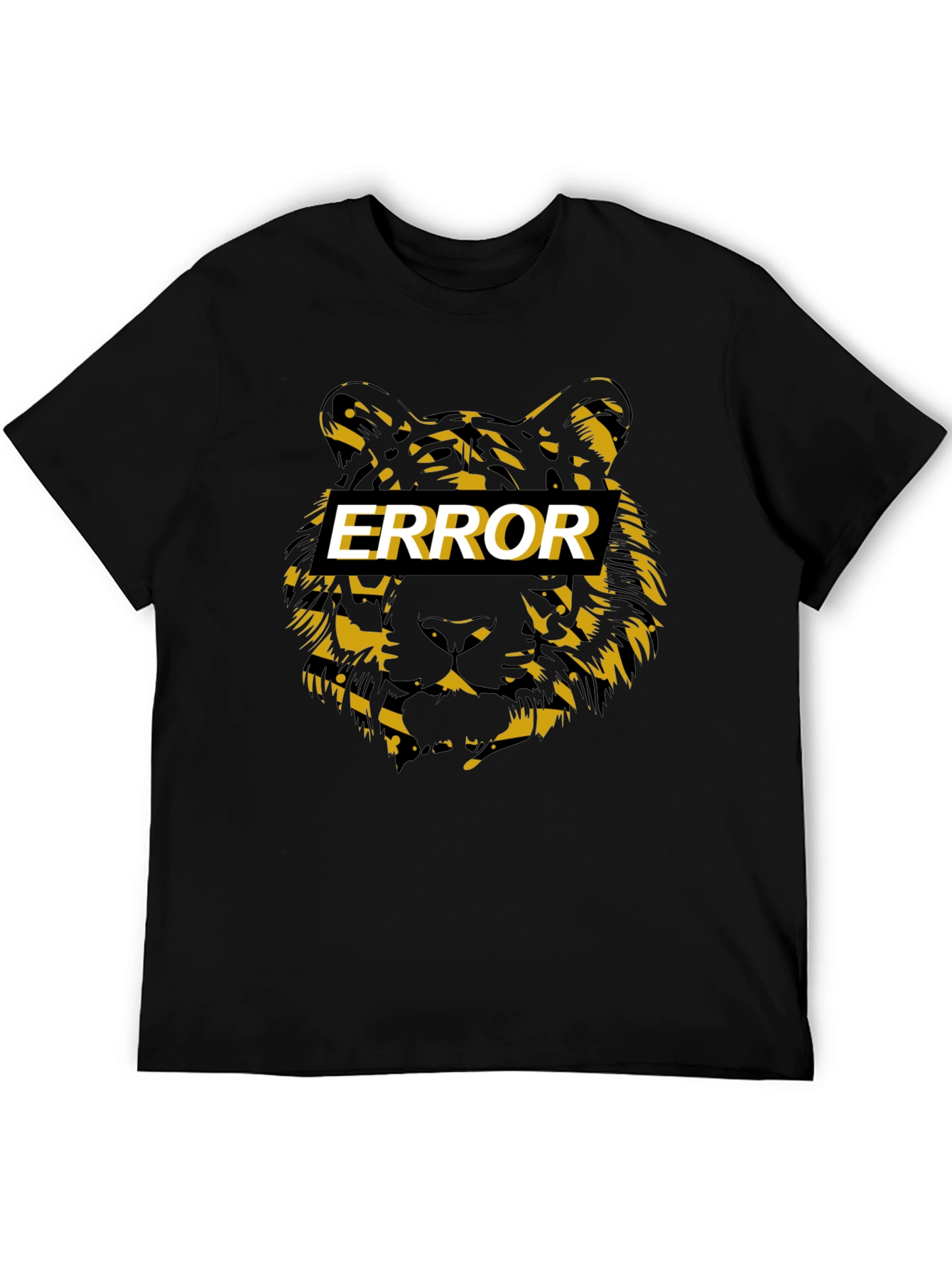 Error Tiger Graphic Black T-Shirt