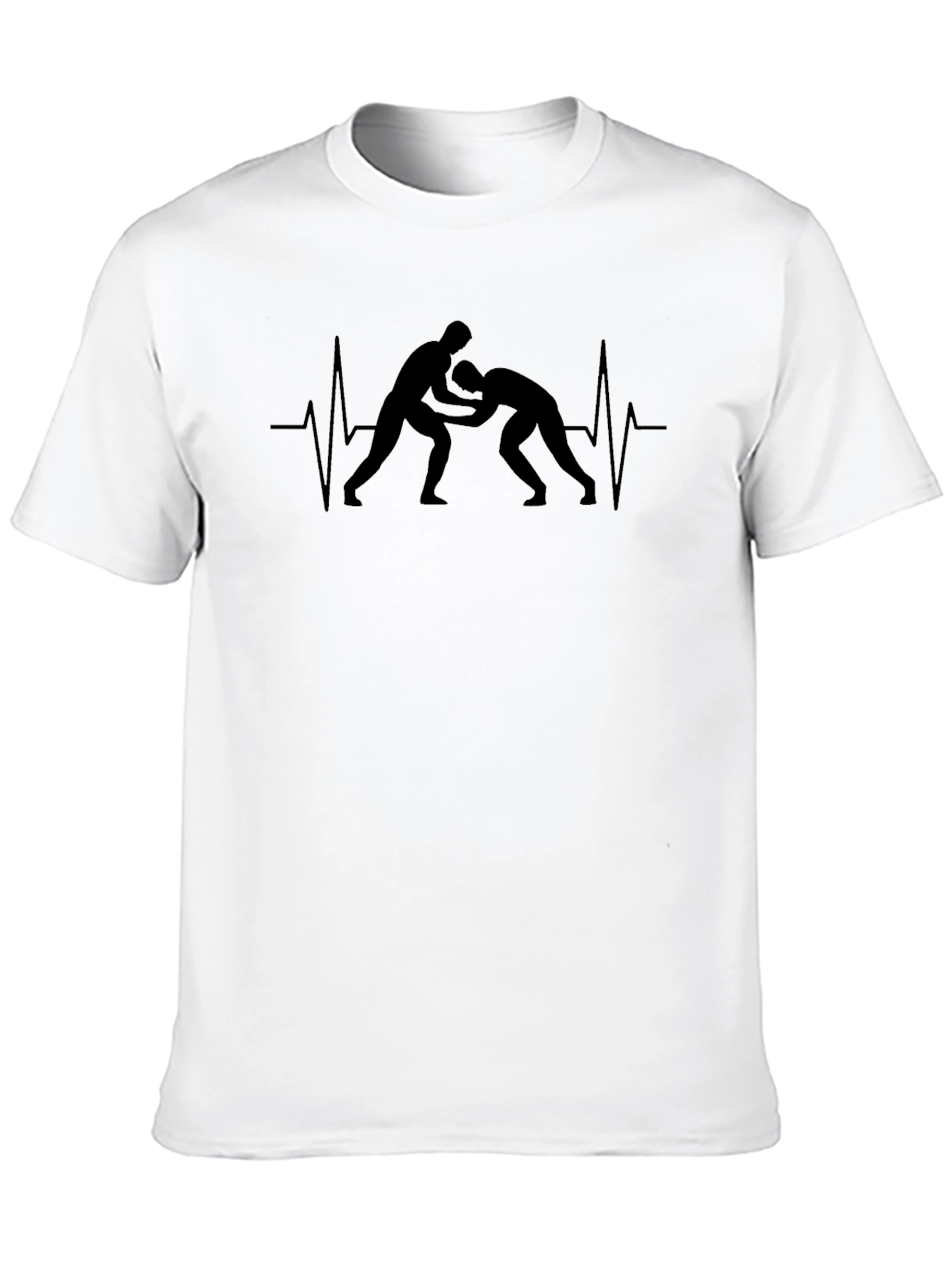 Wrestling Heartbeat Graphic Tee - Black