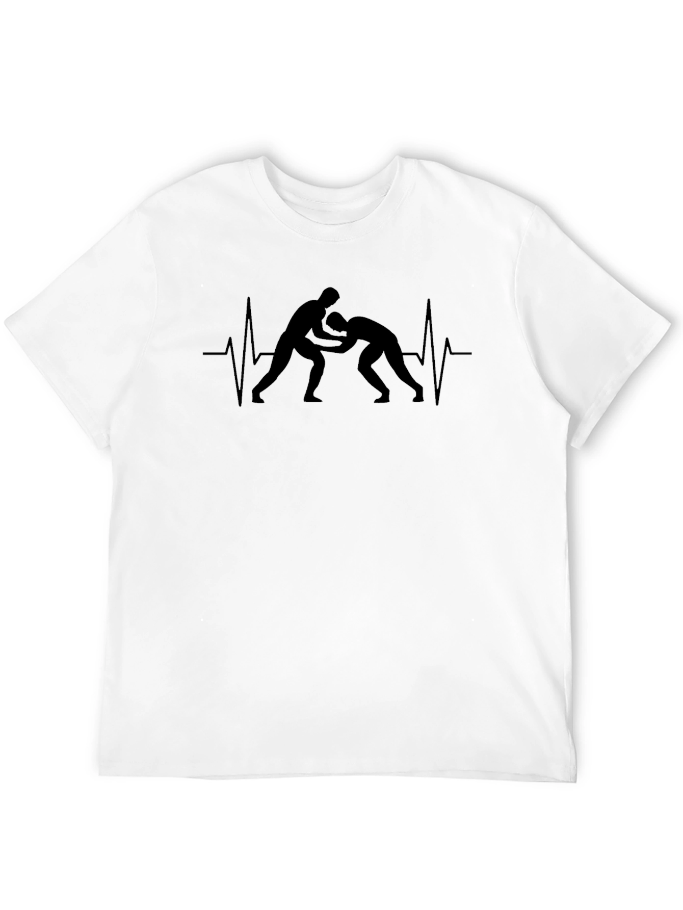 Wrestling Heartbeat Graphic Tee - Black