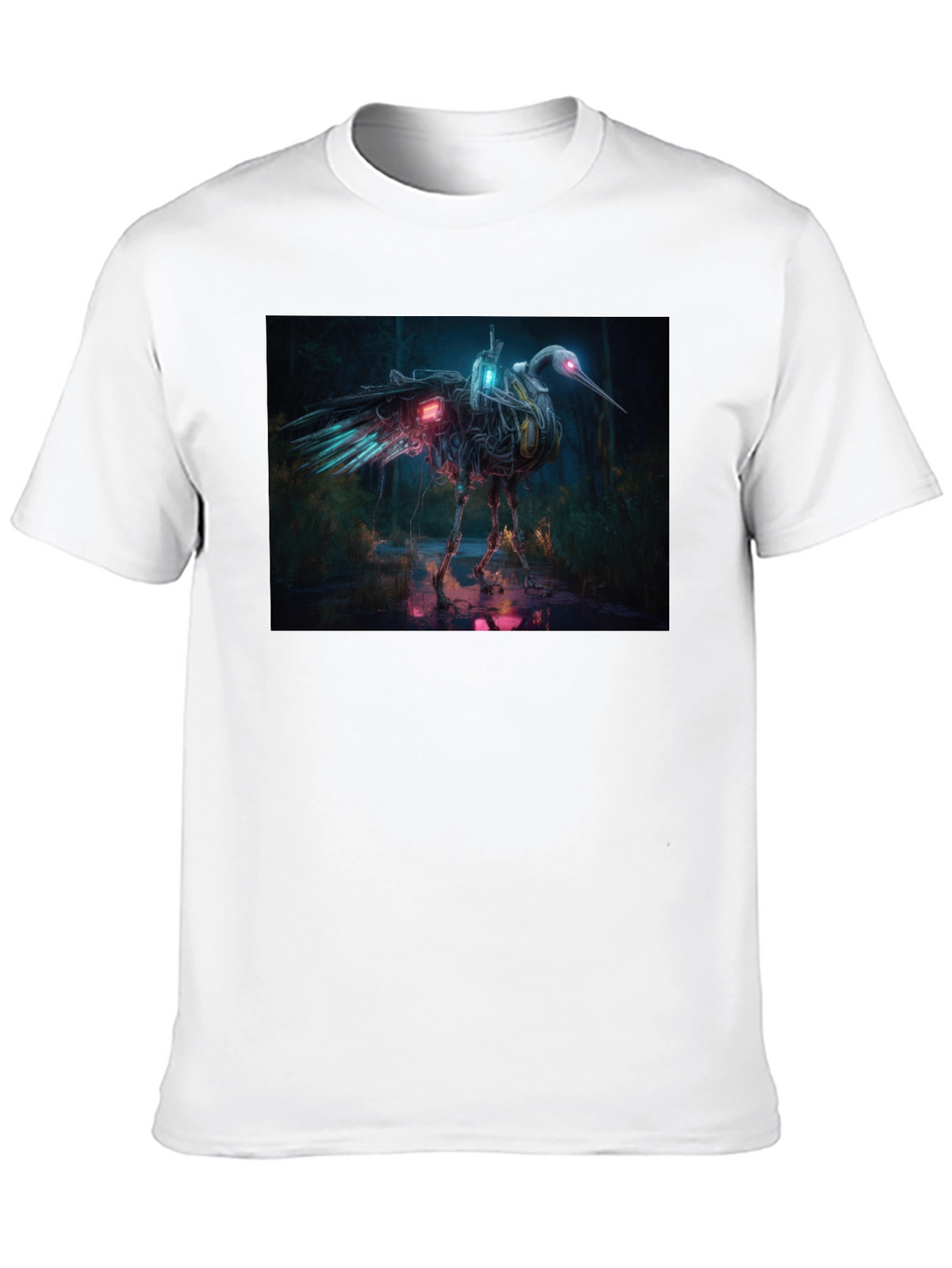 Cybernetic Heron Black T-Shirt