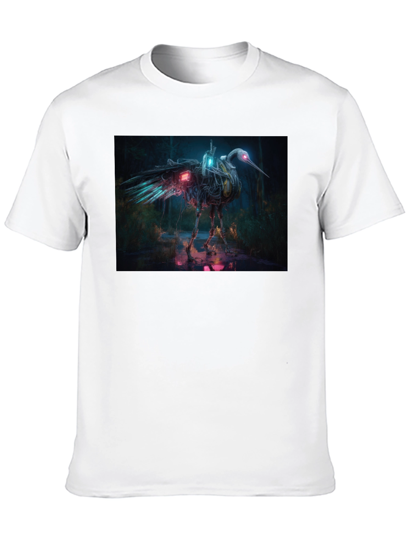 Cybernetic Heron Black T-Shirt