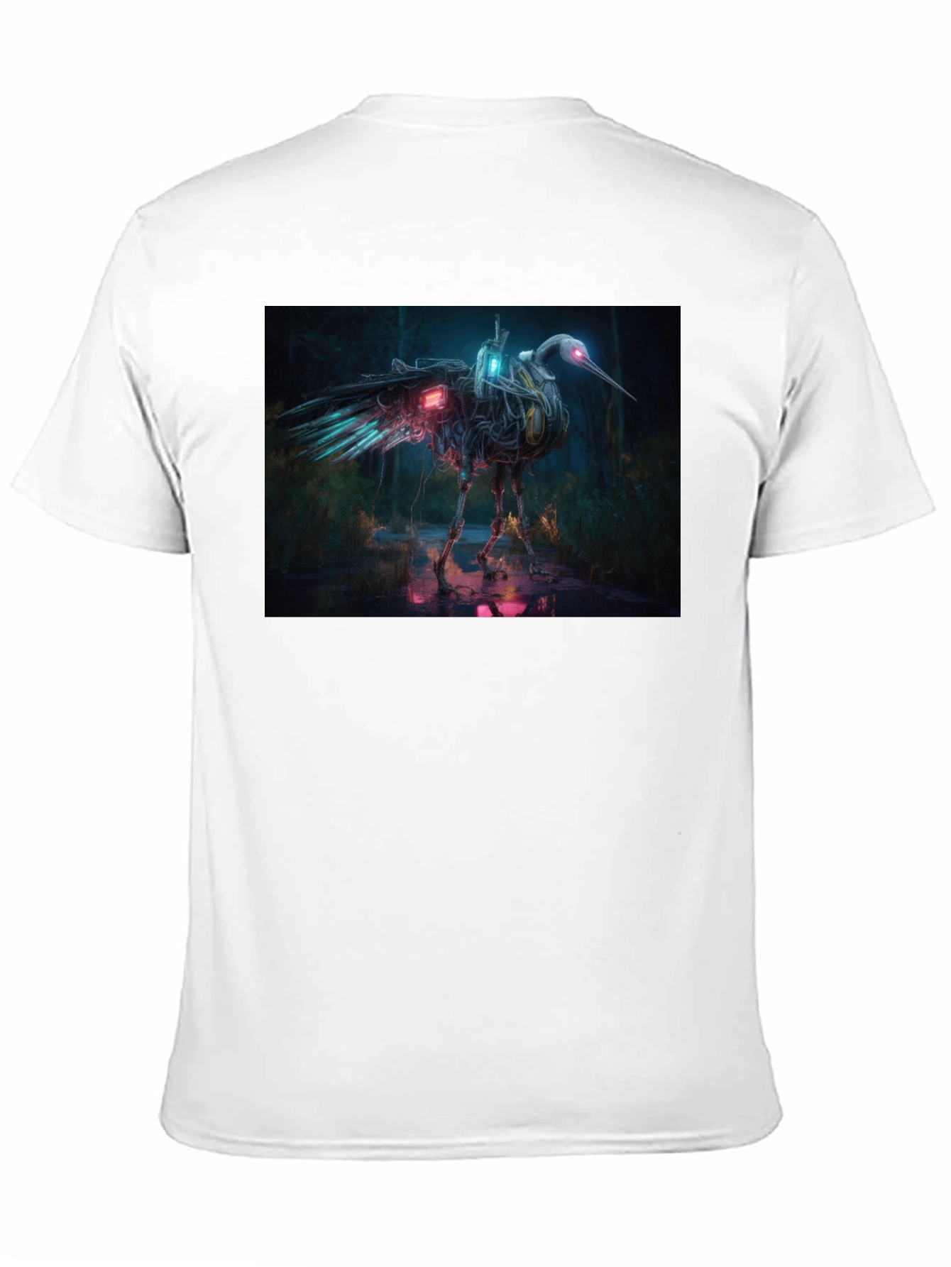 Cybernetic Heron Black T-Shirt