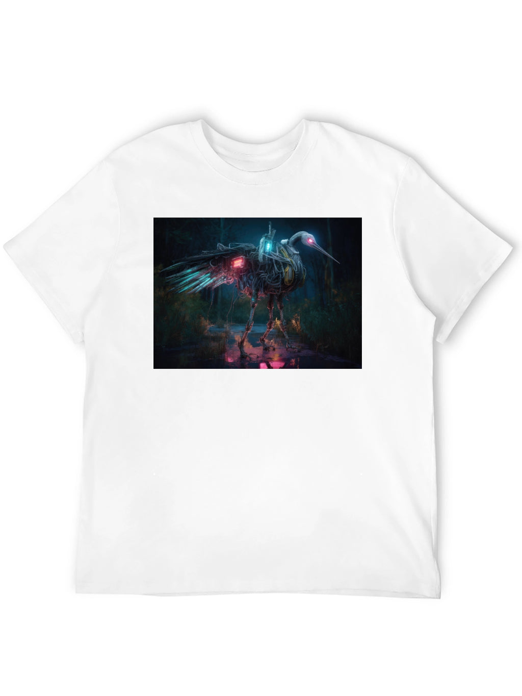 Cybernetic Heron Black T-Shirt