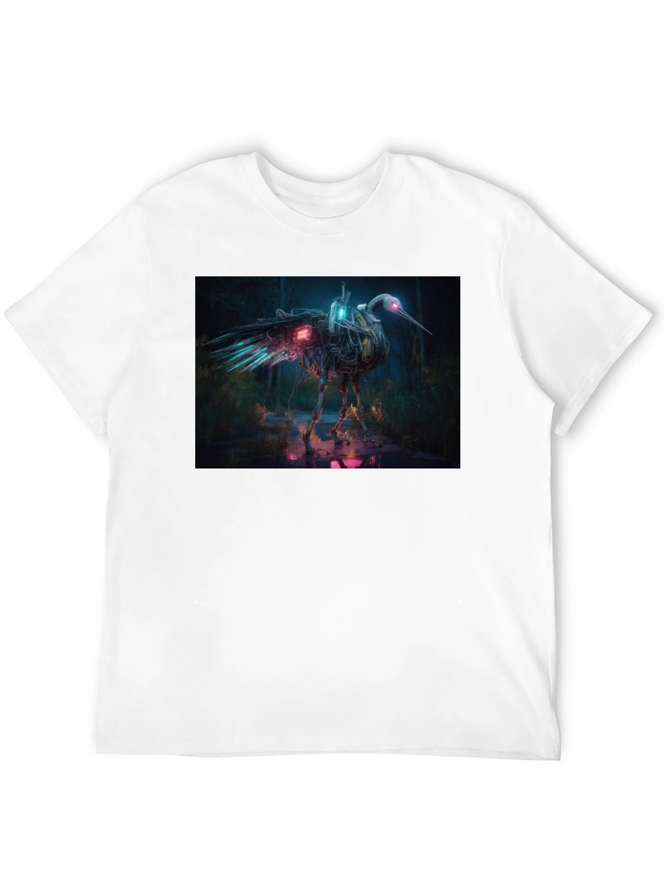 Cybernetic Heron Black T-Shirt