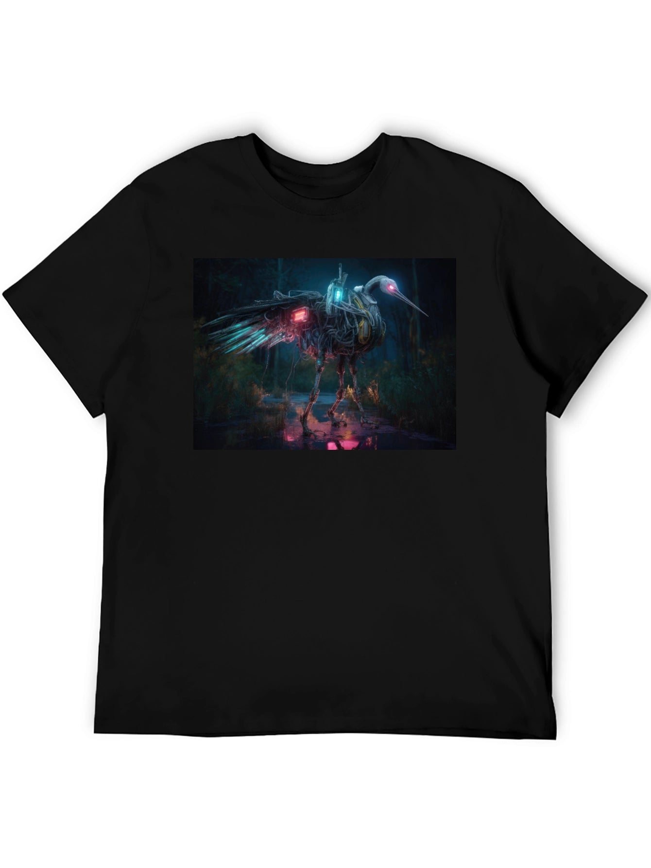 Cybernetic Heron Black T-Shirt