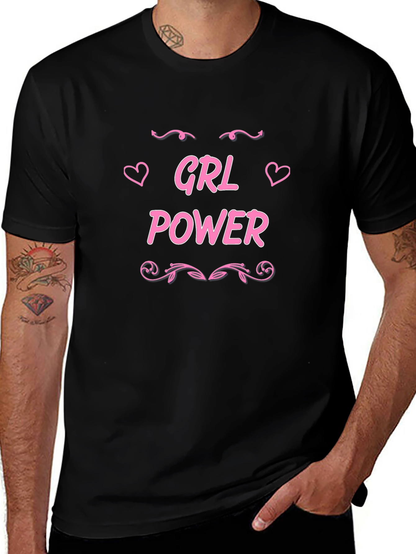 GRL Power T-Shirt - Pink Print