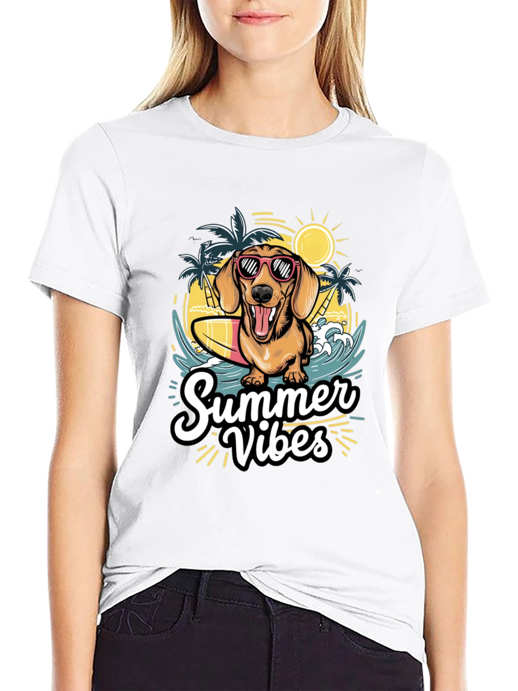 Summer Vibes Dog Graphic T-Shirt