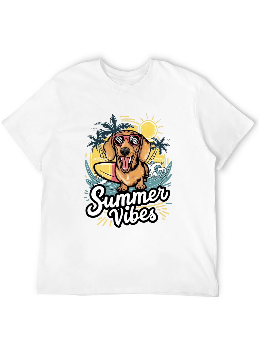Summer Vibes Dog Graphic T-Shirt
