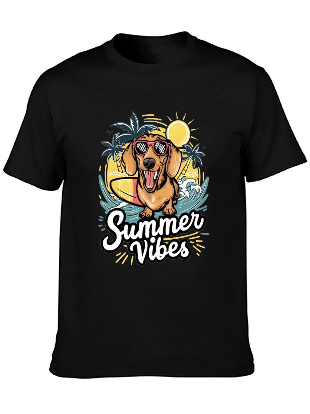 Summer Vibes Dog Graphic T-Shirt