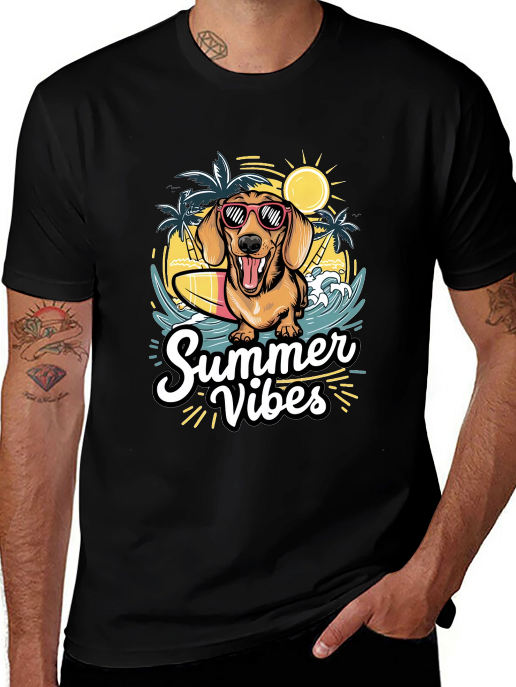 Summer Vibes Dog Graphic T-Shirt