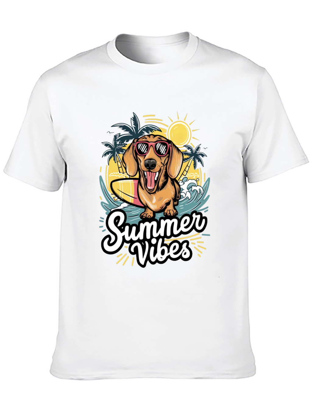 Summer Vibes Dog Graphic T-Shirt