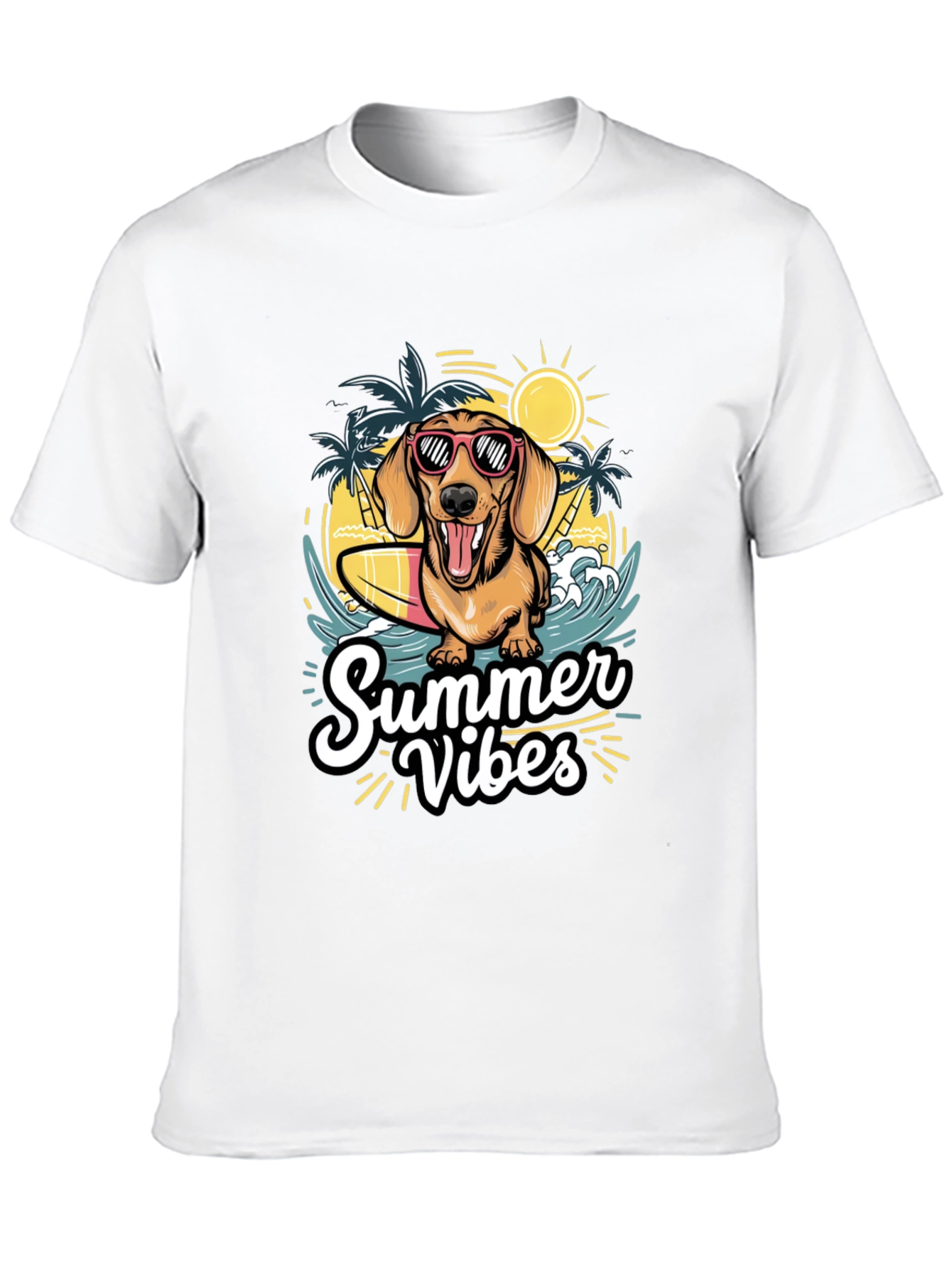 Summer Vibes Dog Graphic T-Shirt
