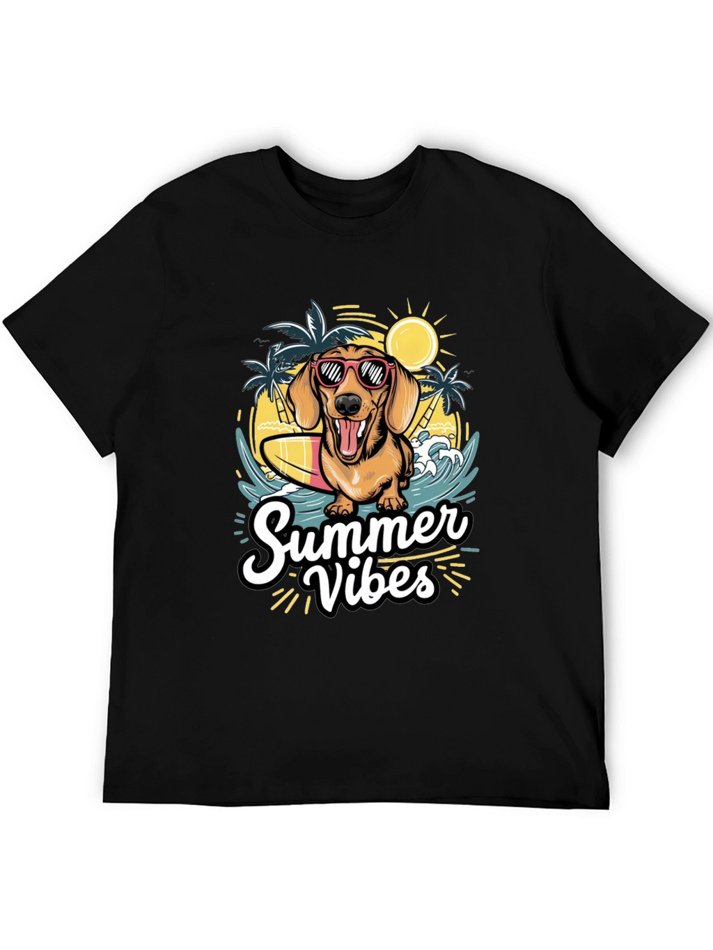 Summer Vibes Dog Graphic T-Shirt