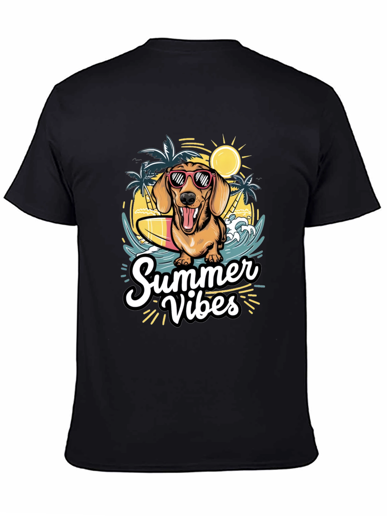Summer Vibes Dog Graphic T-Shirt