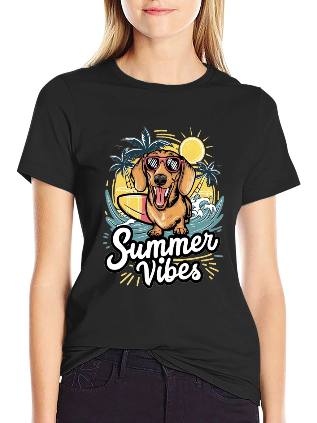 Summer Vibes Dog Graphic T-Shirt