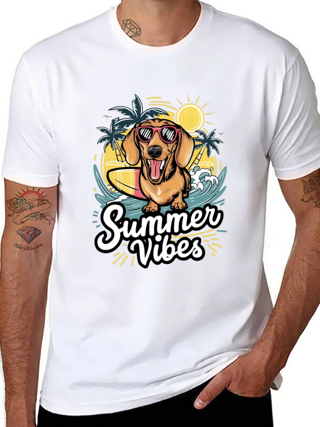 Summer Vibes Dog Graphic T-Shirt