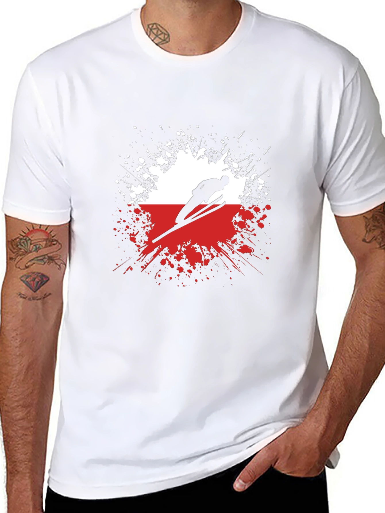 Ski Jumper Graphic Tee - Sporty Black T-Shirt