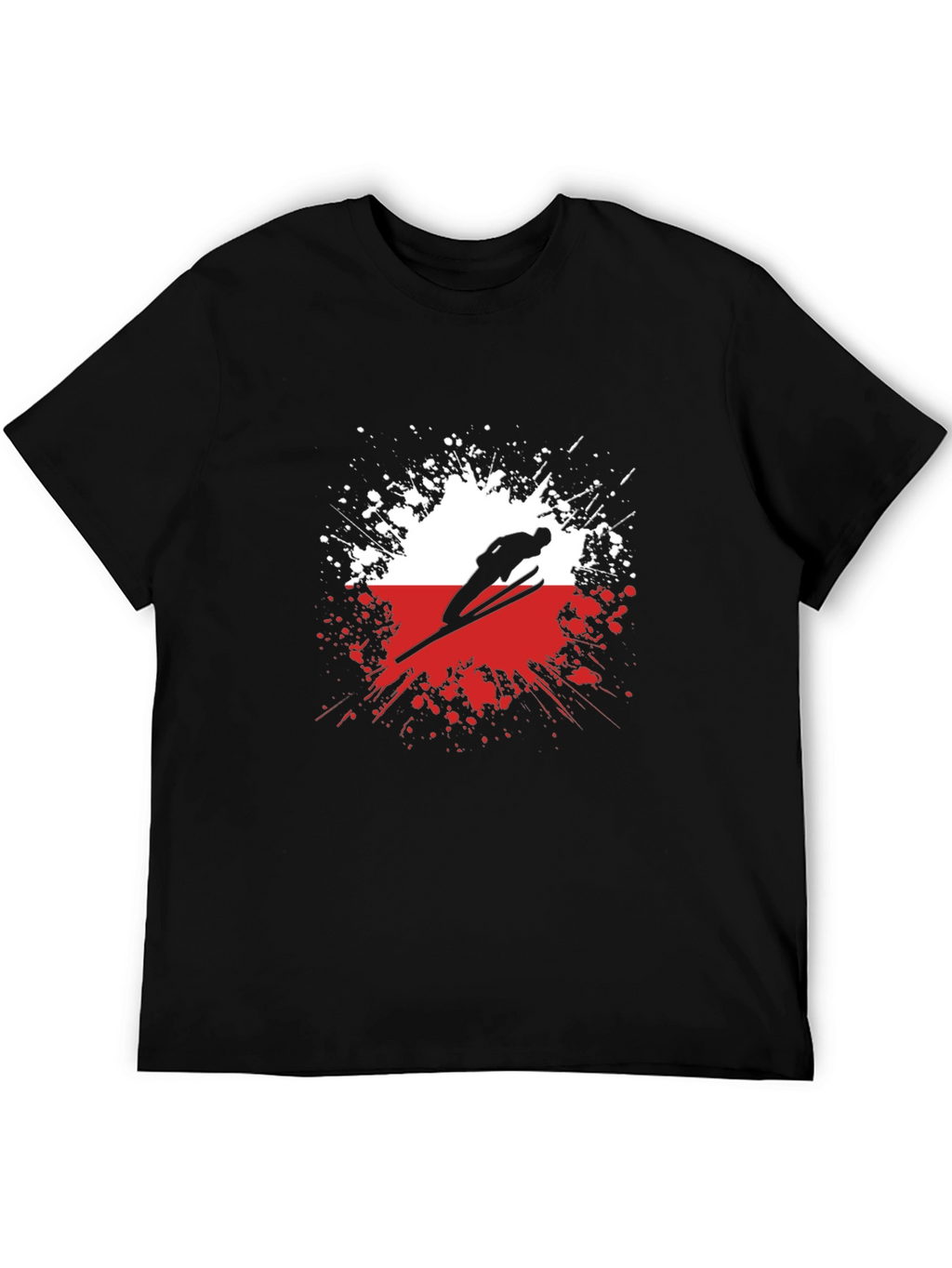 Ski Jumper Graphic Tee - Sporty Black T-Shirt