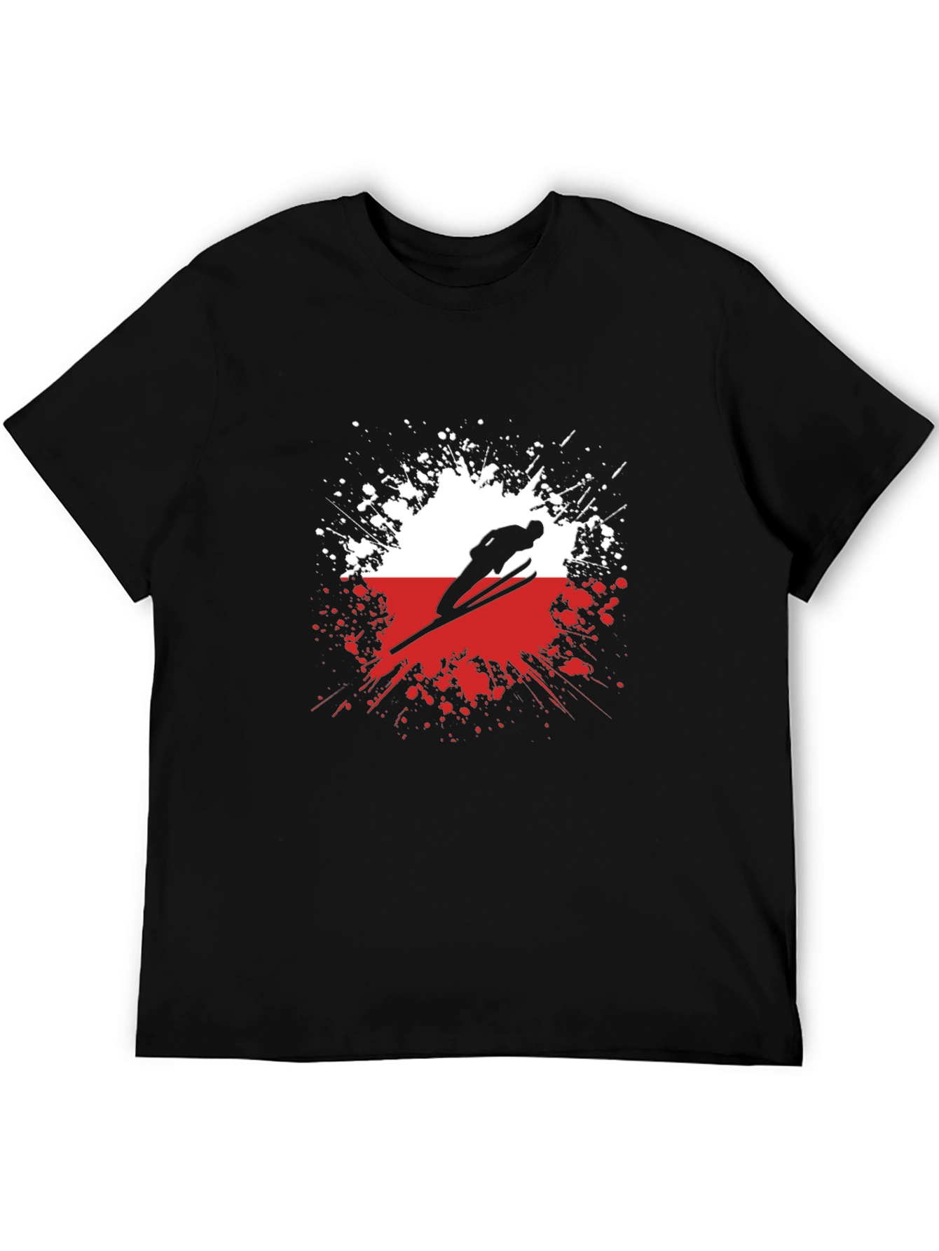 Ski Jumper Graphic Tee - Sporty Black T-Shirt