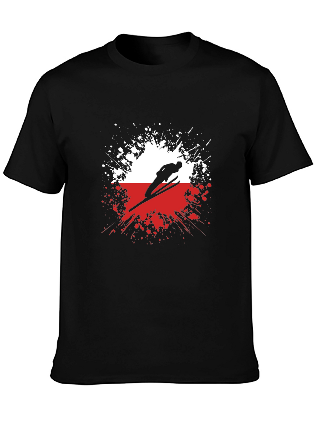 Ski Jumper Graphic Tee - Sporty Black T-Shirt
