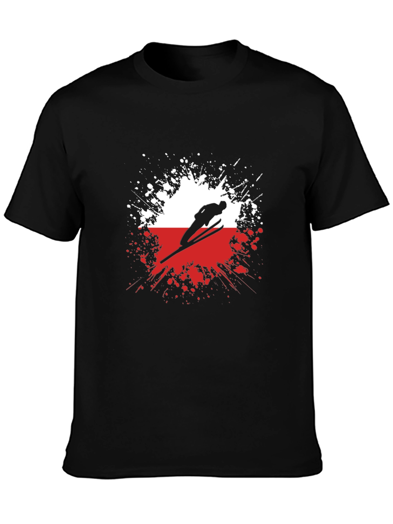 Ski Jumper Graphic Tee - Sporty Black T-Shirt