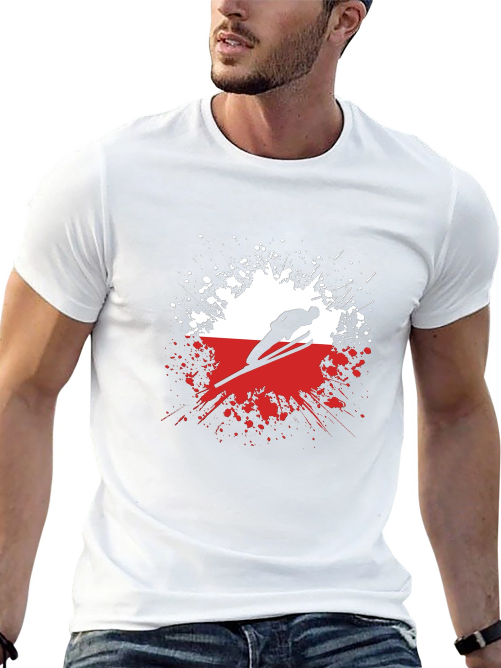 Ski Jumper Graphic Tee - Sporty Black T-Shirt
