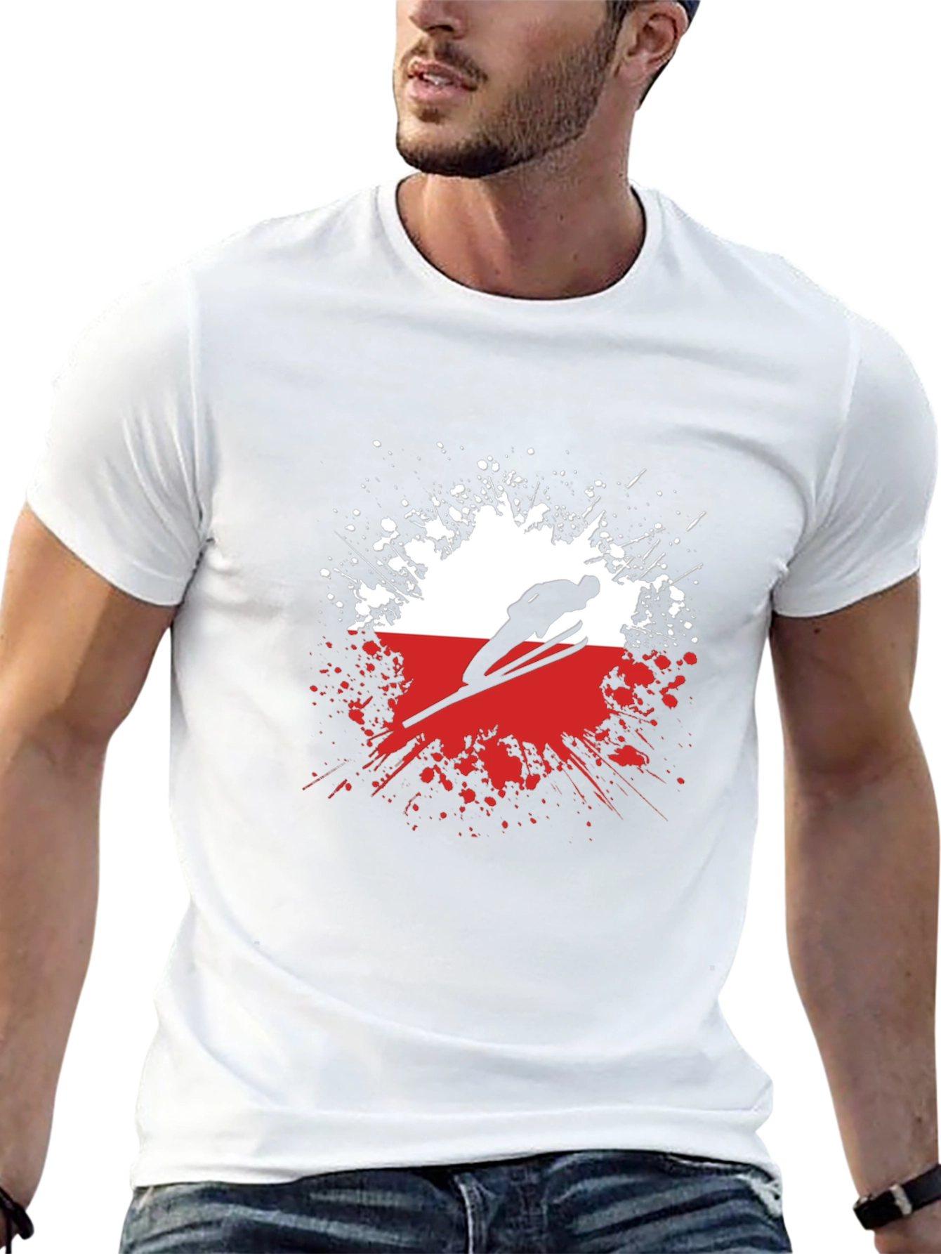 Ski Jumper Graphic Tee - Sporty Black T-Shirt