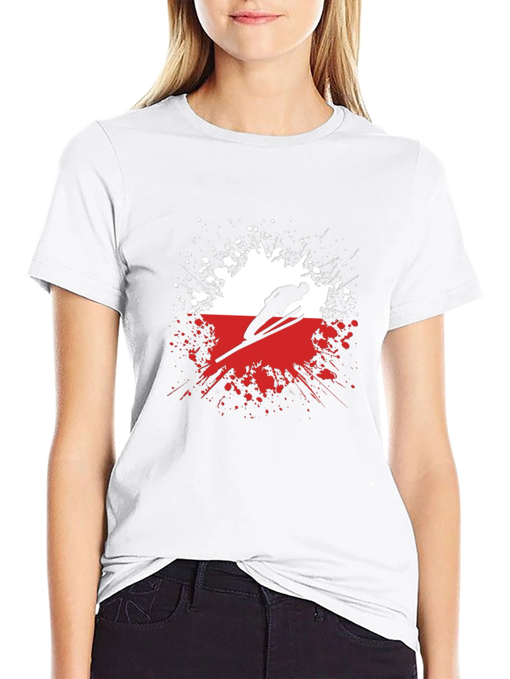 Ski Jumper Graphic Tee - Sporty Black T-Shirt
