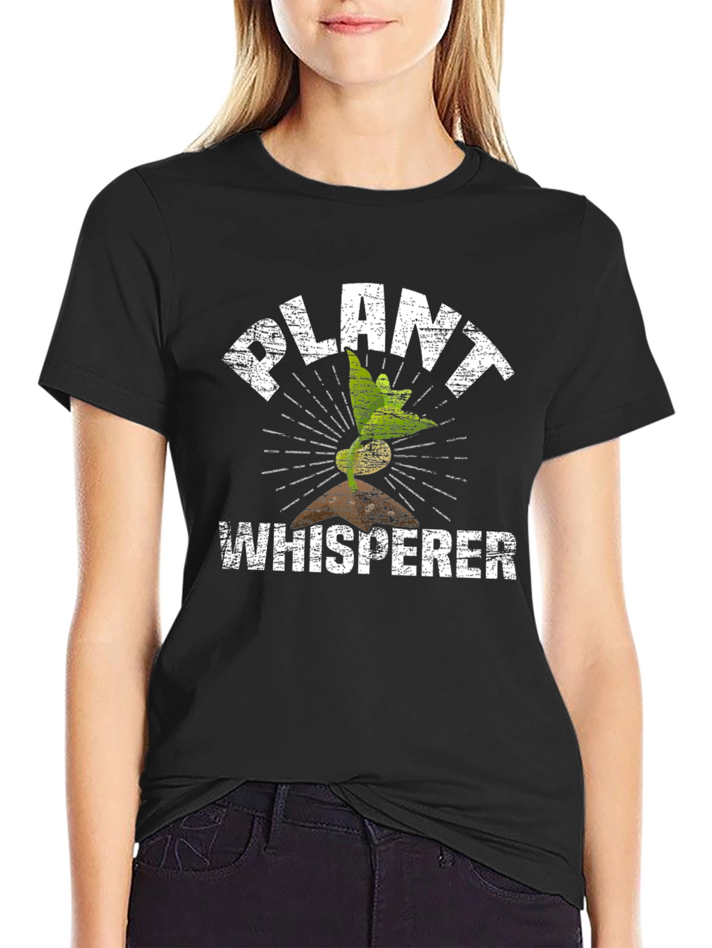 Plant Whisperer Graphic Tee - Black Cotton