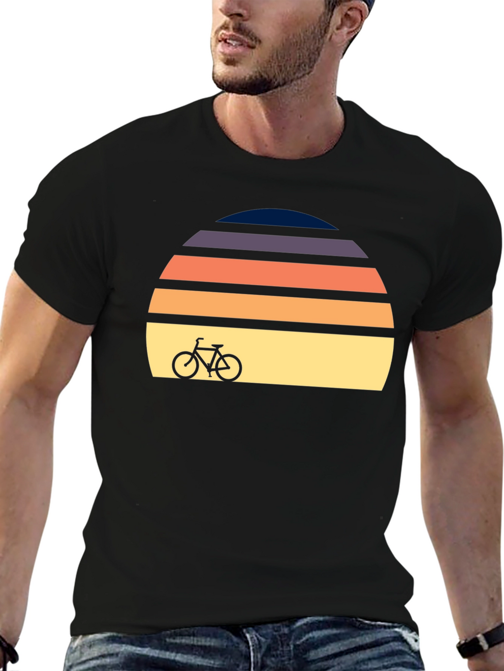 Retro Sunset Bicycle T-Shirt - Classic Design