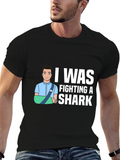 Shark Fighter Graphic T-Shirt - Black