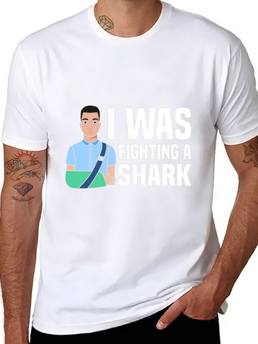 Shark Fighter Graphic T-Shirt - Black