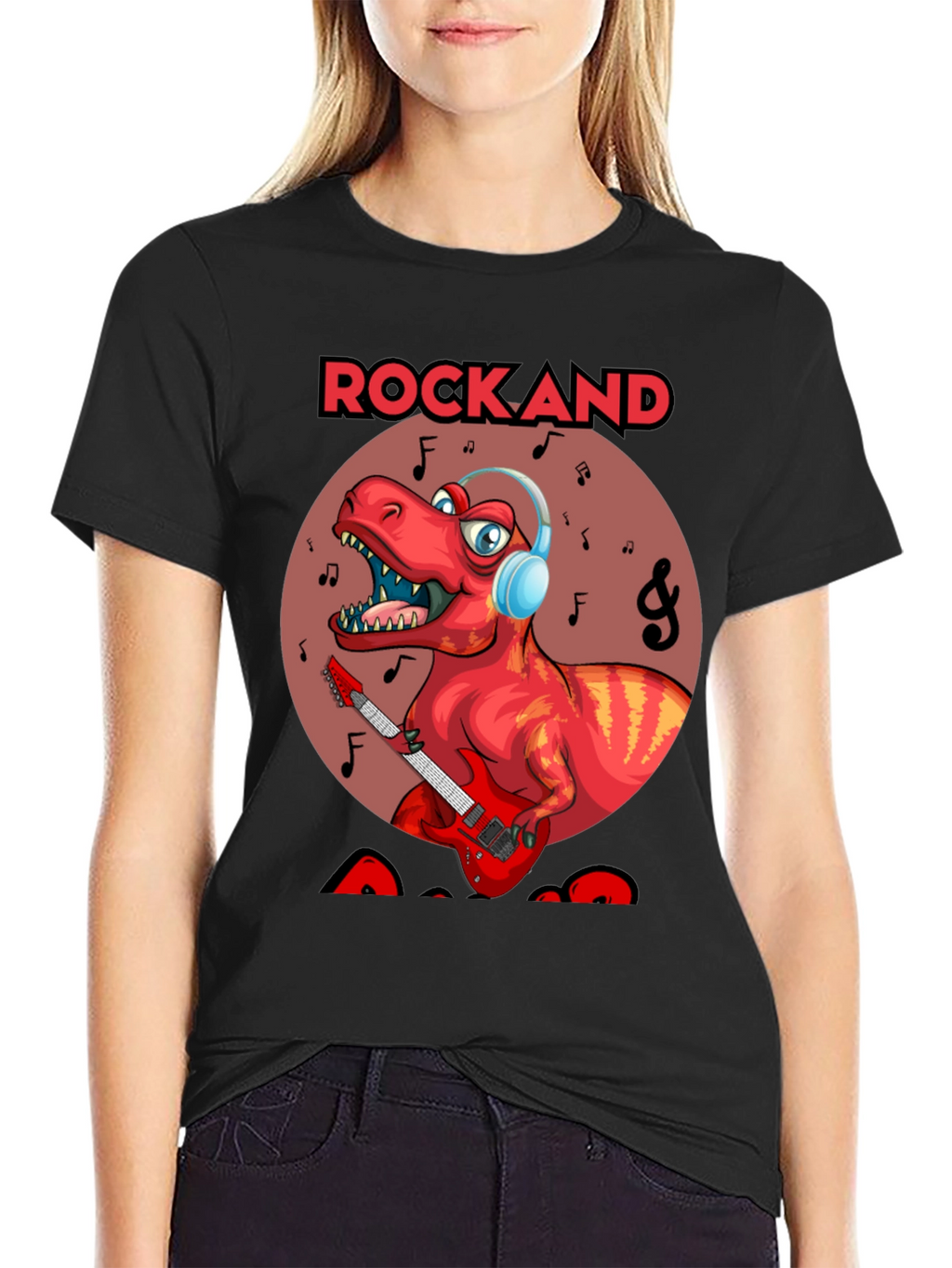 Rockand T-Rex Graphic Tee - Dinosaur Rocker