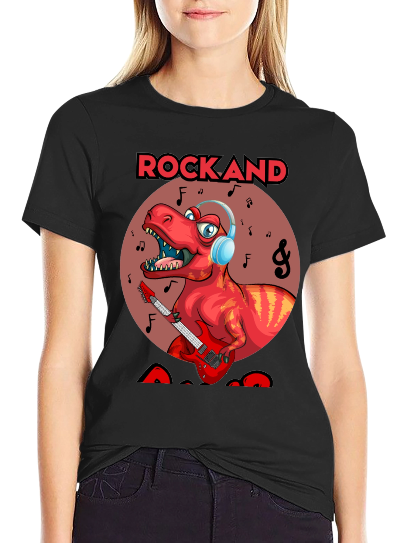 Rockand T-Rex Graphic Tee - Dinosaur Rocker
