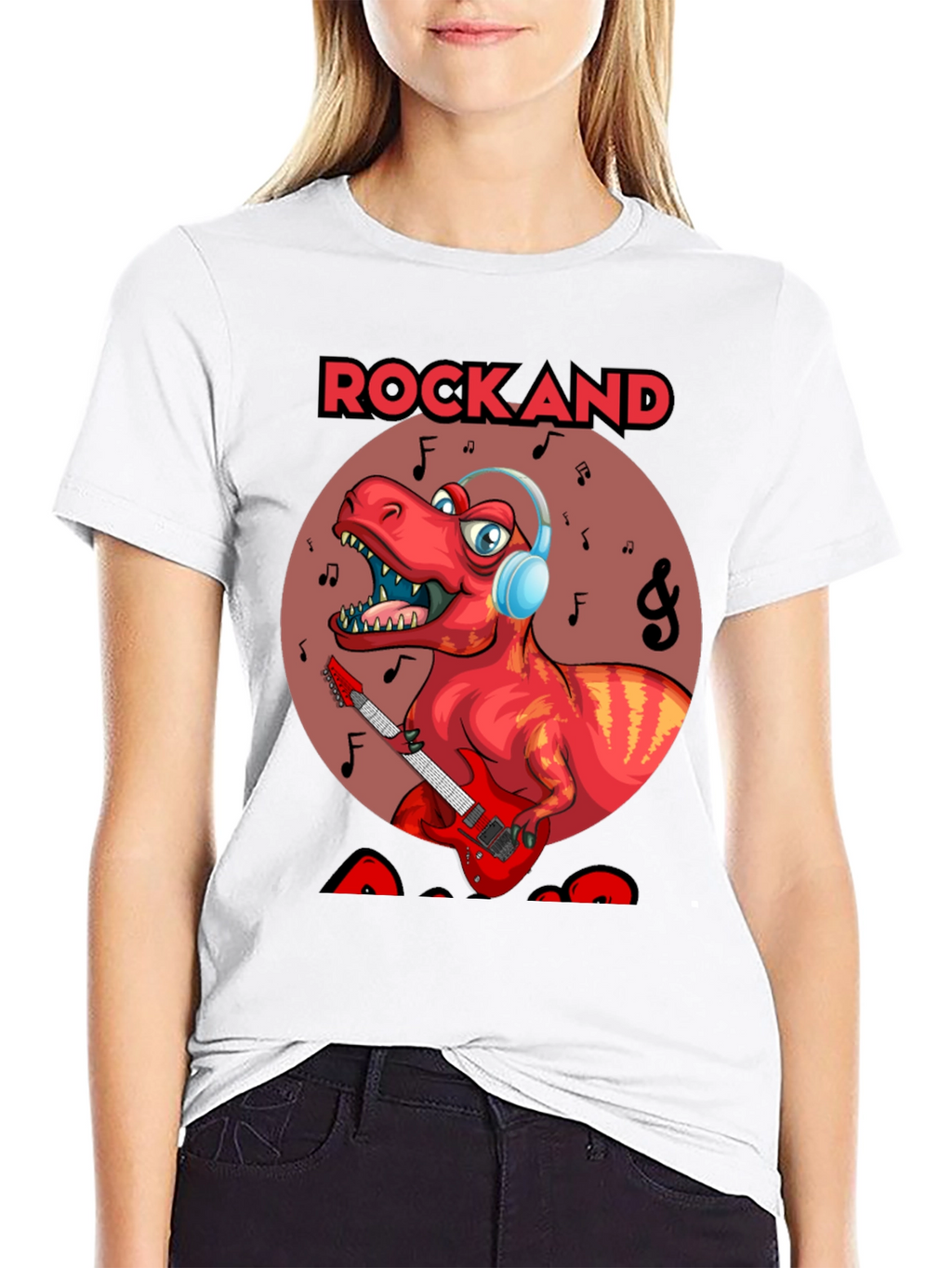 Rockand T-Rex Graphic Tee - Dinosaur Rocker
