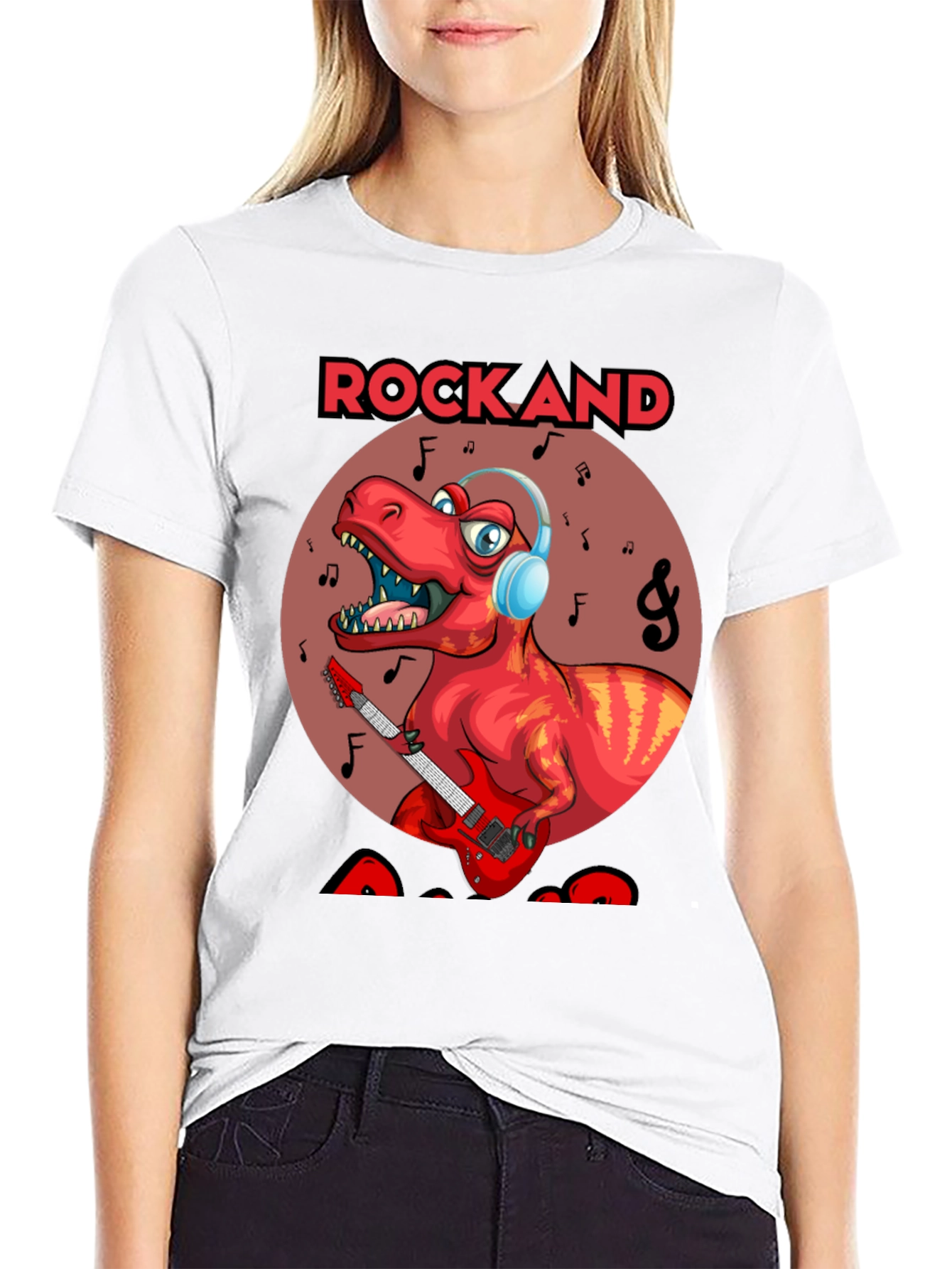 Rockand T-Rex Graphic Tee - Dinosaur Rocker