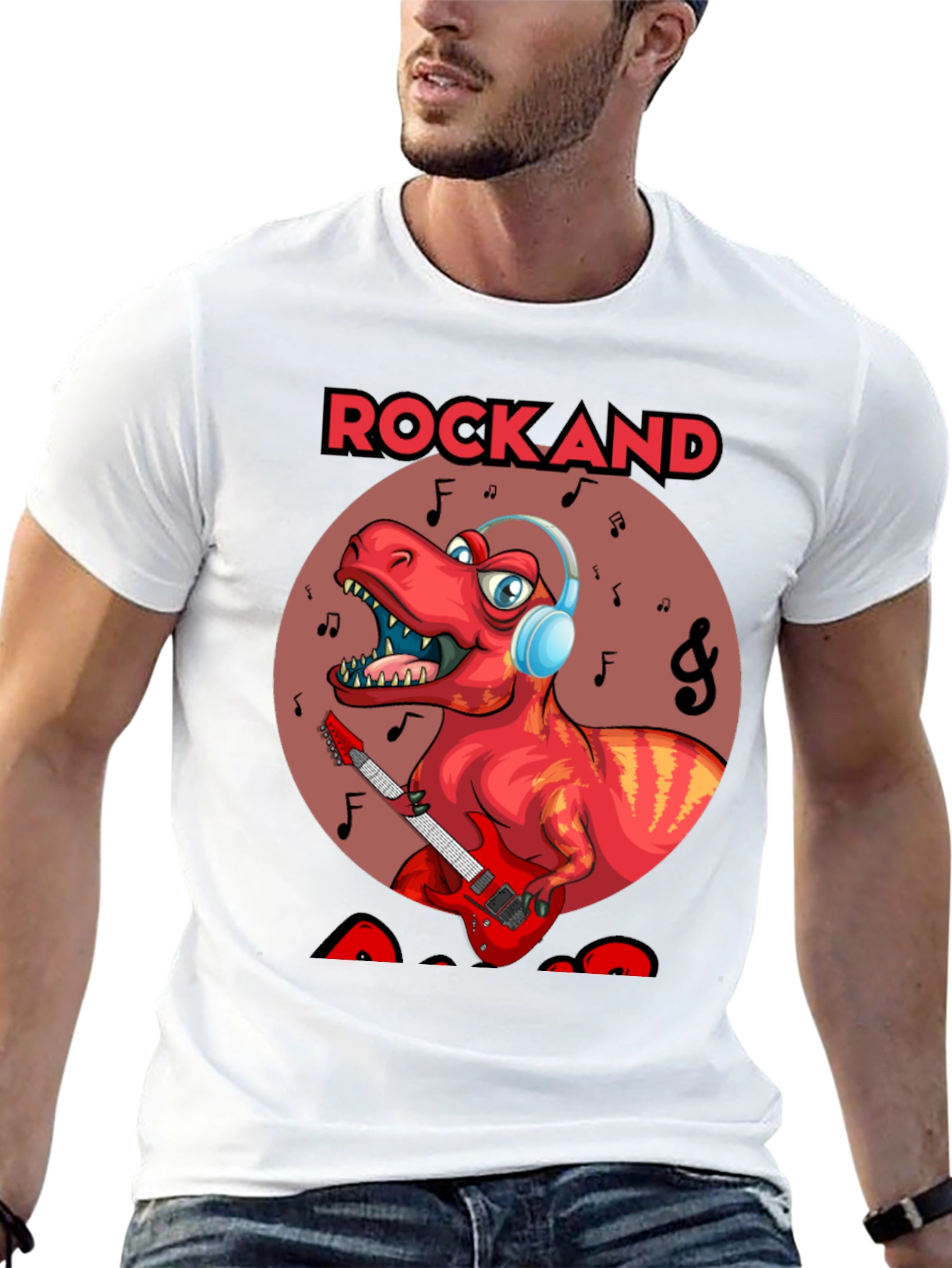 Rockand T-Rex Graphic Tee - Dinosaur Rocker